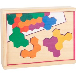 Holzfiguren-Lernspiel Puzzle in Holzbox 