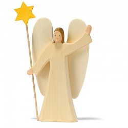 Holzfigur: Engel mit Stern 2-tlg.