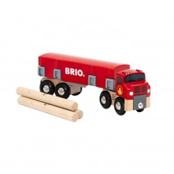 Bahnset Brio: Holztransporter mit Magnetladung