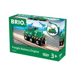 Bahnset Brio: Grüne Batterie Fracht Lok